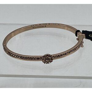 NWT Givenchy Crystal Flower Hinged Bangle Lock Bracelet Rosegold